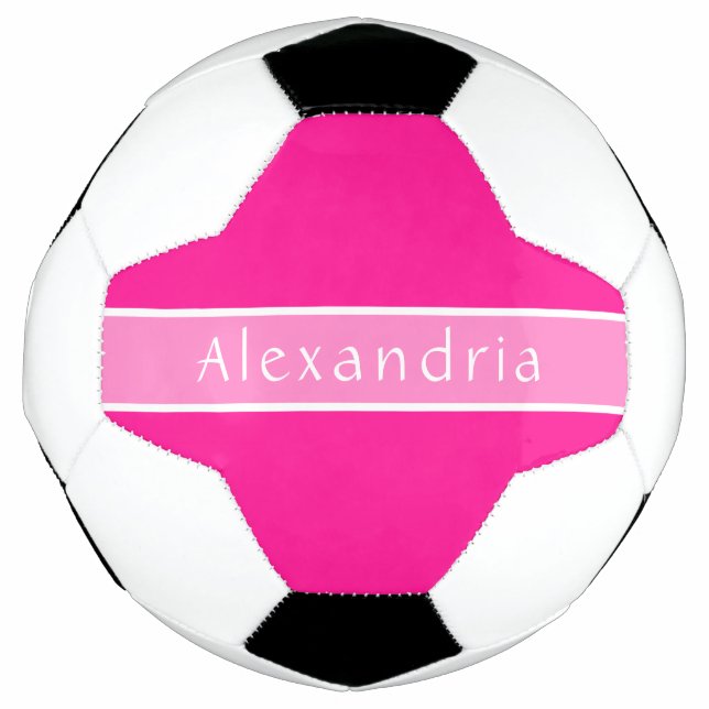 Bola De Futebol Rosa e Rosa Quentes Personalizados (Frente)