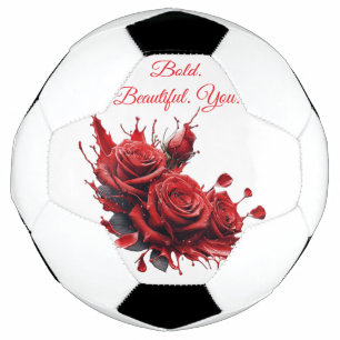 Bola De Futebol Rosas em Bloom - Aniversário Elegante