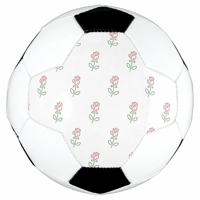 Bola De Futebol Rosas vermelhas, Padrão De Rosas, Flores (Frente)
