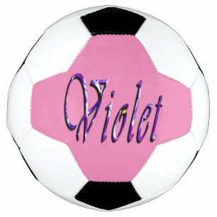 Bola De Futebol Roxo Floral Violet Name, Soccerball