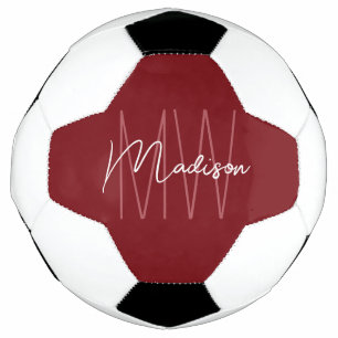 Bola De Futebol Roxo Moderno Nome Monograma Script
