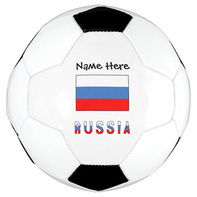 Bola De Futebol Rússia Personalização Negra de Bandeira Russa (Frente)