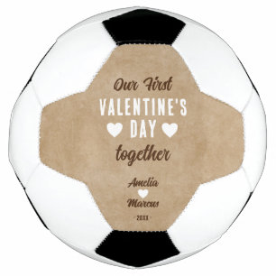 Bola De Futebol Rustic Nosso Primeiro Dia de os namorados Juntos