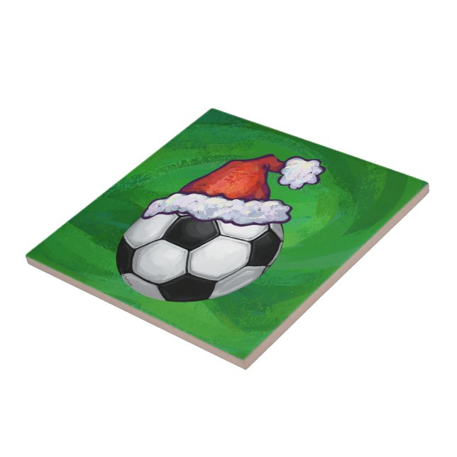 Bola de Futebol Santa Hat em Verde (Lateral)