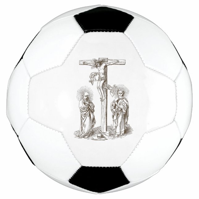 Bola De Futebol Santos e Jesus Arte Clássica (Frente)
