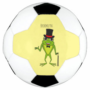 Bola De Futebol Sapo engraçado com um desenho de chapéu superior