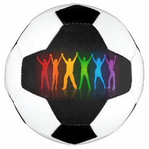 Bola De Futebol Seis silhuetas em pé de Slipperyjoe com braços lev