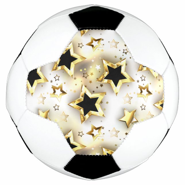 Bola De Futebol Sem costura leve com estrelas douradas (Frente)