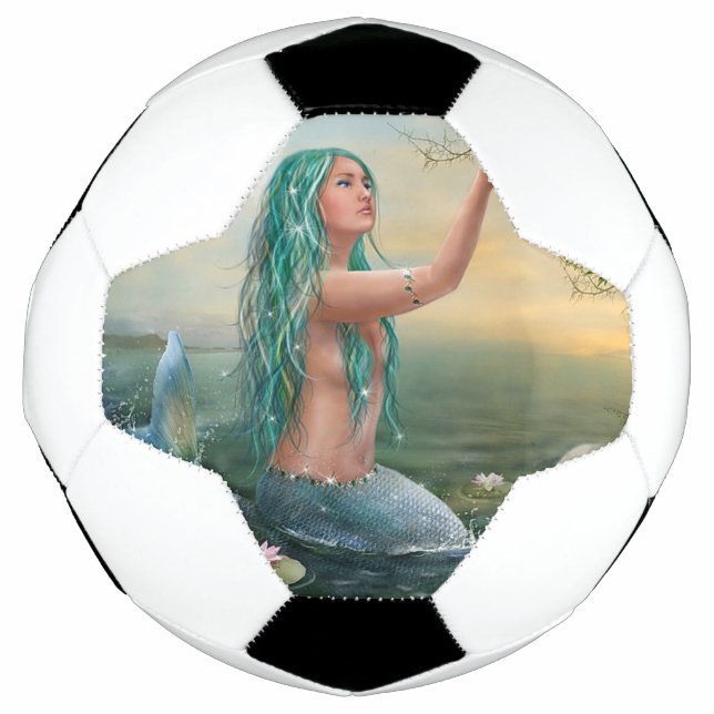 Bola De Futebol sereia de cabelos verdes (Frente)