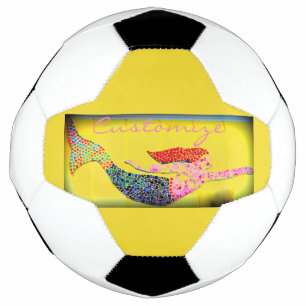 Bola De Futebol sereia de mosaico submarino rosa