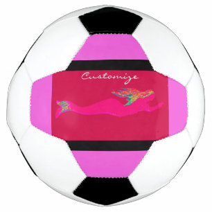 Bola De Futebol sereia subaquática cor-de-rosa