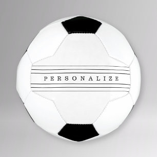 Bola De Futebol Seu Texto Personalizado & Listras Modernas Preto