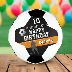 Bola De Futebol Silhueta de Jogador Moderno Feliz Aniversário