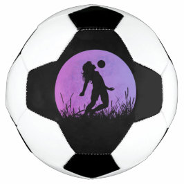 Bola De Futebol silhueta de menina jogando futebol ao luar