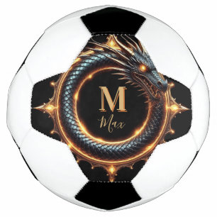 Bola De Futebol 🐉 Símbolo de Dragão de Fantasia com Nome Personal