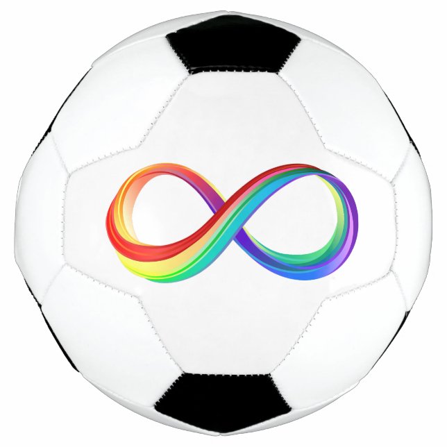 Bola De Futebol Símbolo de Infinidade Arco-Íris em Camadas (Frente)
