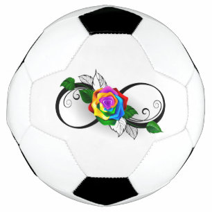 Bola De Futebol Símbolo Infinito com Rosa do Arco-Íris