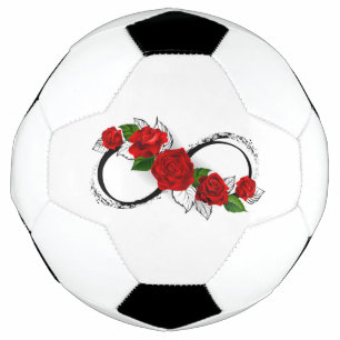 Bola De Futebol Símbolo Infinity com Rosa vermelha