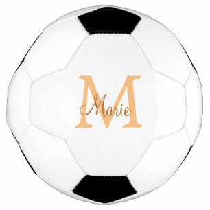 Bola De Futebol simples adicionar nome monograma laranja marrom th