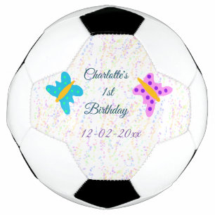 Bola De Futebol SIMPLES MINIMAL.CUTE ADICIONE NOME BEBÊ feliz aniv
