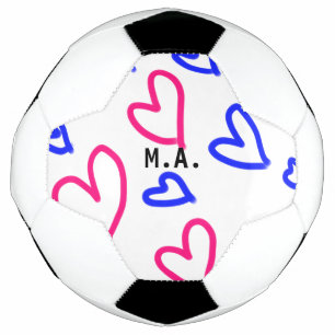 Bola De Futebol SIMPLES MINIMAL.CUTIE ADICIONAR NOME BEBÊ coração