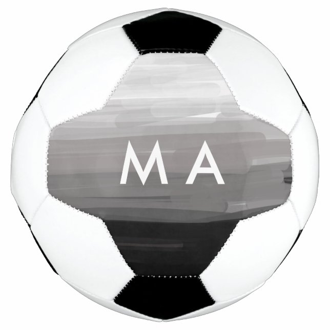 Bola De Futebol Simples monograma adicione seu nome com letra míni (Frente)