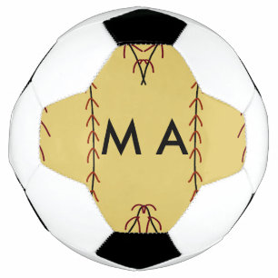 Bola De Futebol Simples monograma adicione seu nome com letra míni