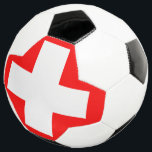 Bola De Futebol sinalizador de suiça<br><div class="desc">A bandeira da Suiça (em alemão: Schweizerfahne; Francês: Drapeau de la Suisse; Italiano: bandiera svizzera; Romanche: bandiera de la Svizra) exibe uma cruz branca no centro de um campo vermelho quadrado. A cruz branca é conhecida como a cruz suíça.</div>