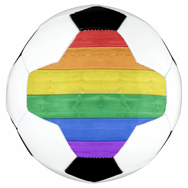 Bola De Futebol SlipperyJoe's clássico arco-íris tátil feito à mão (Frente)