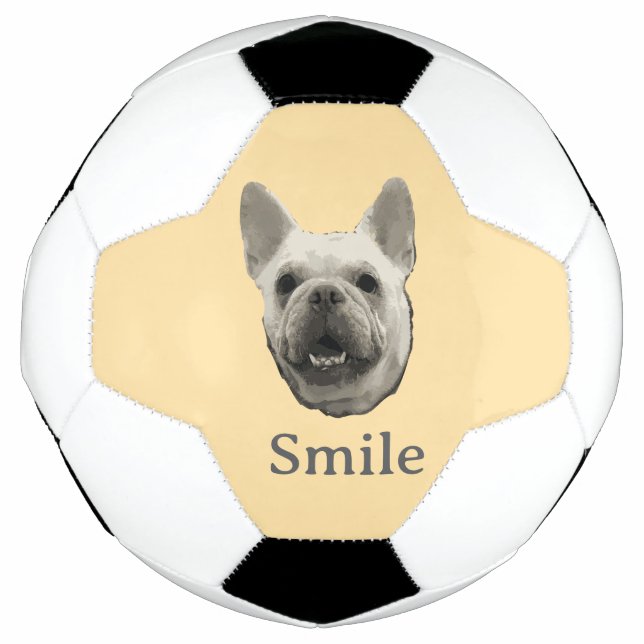 Bola De Futebol Smile French Bulldog Beige (Frente)