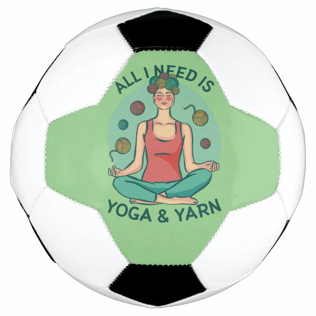 Bola De Futebol Só preciso de Yoga e Yarne Phrase (Frente)