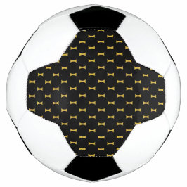Bola De Futebol Solid Black with Metallic Gold Mark Style