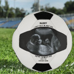 Bola De Futebol Sonograma Gravidez Foto Preta e Branca Personaliza<br><div class="desc">Esfera personalizada de futebol fotográfico para a qual você pode personalizar para qualquer pessoa e qualquer ocasião. O design de exemplo diz "Pai não posso esperar para te conhecer... Feliz Dia de os pais ... te amo já xoxo" e você pode editá-lo como quiser. O modelo está configurado para que...</div>