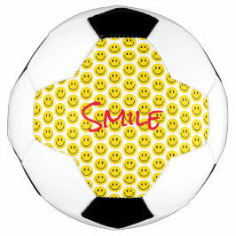 Bola De Futebol Sorria Vermelho Amarelo Preto Branco Feliz Esporte