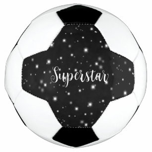 Bola De Futebol Starlight Sparkles Black and White Stars