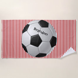 Bola de Futebol Stripes Design Beach Toalha