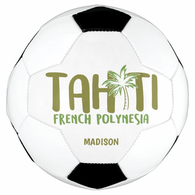 Bola De Futebol Taiti de nome e cor personalizada (Frente)