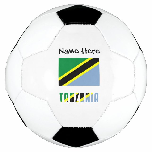 Bola De Futebol Tanzânia Bandeira Personalização Negra da Tanzânia (Frente)