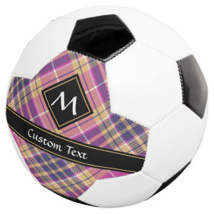 Bola De Futebol Tartan rosa, Dourado e azul