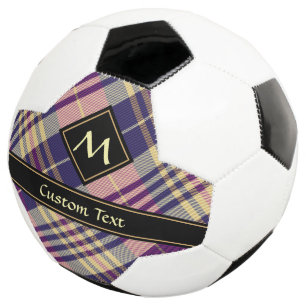 Bola De Futebol Tartan roxo, Dourado e azul
