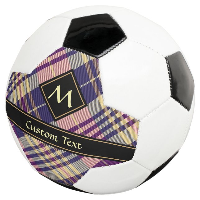 Bola De Futebol Tartan roxo, Dourado e azul (Três quartos)