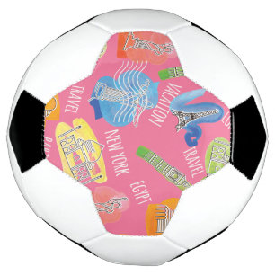 Bola De Futebol Teste padrão dos lugar do viagem