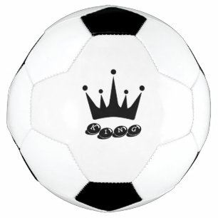 Bola De Futebol Texto KING com Imagem de Coroa Preta Esportes ao a