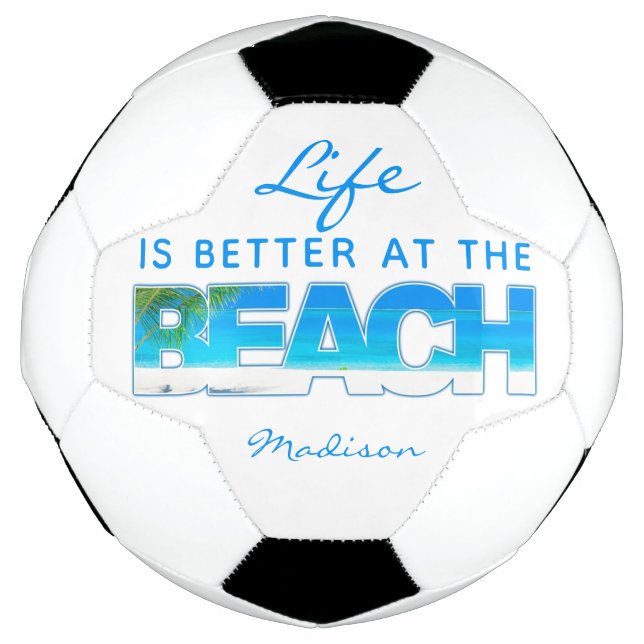Bola De Futebol Texto personalizado BEACH (Frente)