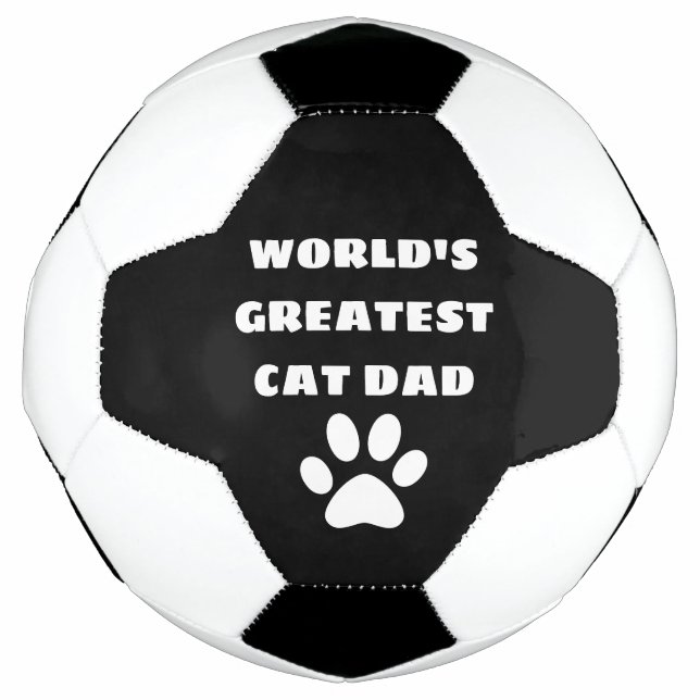 Bola De Futebol Texto personalizado do maior Pai de Cat do mundo p (Frente)