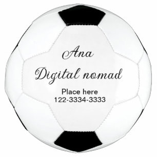 Bola De Futebol Texto simples mínimo adicione seu nome local cidad