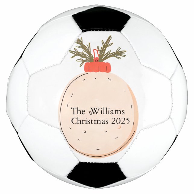Bola De Futebol The Family Name Christmas 2025 Elegant Script  (Frente)