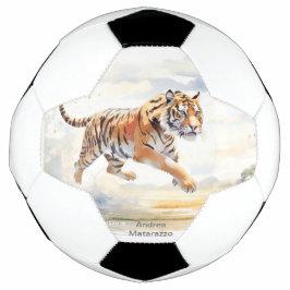 Bola De Futebol Tigre em Ação