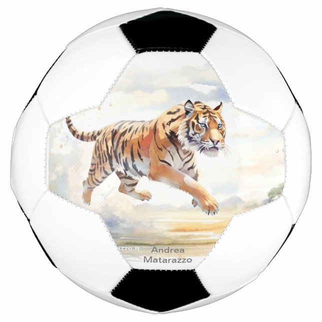Bola De Futebol Tigre em Ação (Frente)