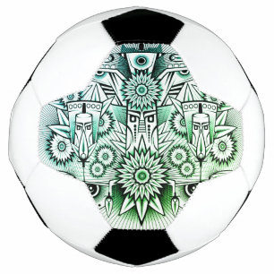 Bola De Futebol Tint verde Design Tribal
